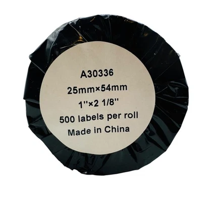 10 Rolls Thermal Printer Labels A30336 Roll 1"x2 1/8" 500/Box Self-Adhesive 25mm - Image 1 of 4