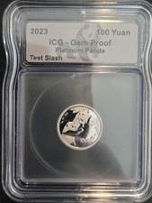 2023 China 100 Yuan Platinum Panda Coin ICG Gem Proof, 3 Grams (test slash) 2991.95 per troy oz