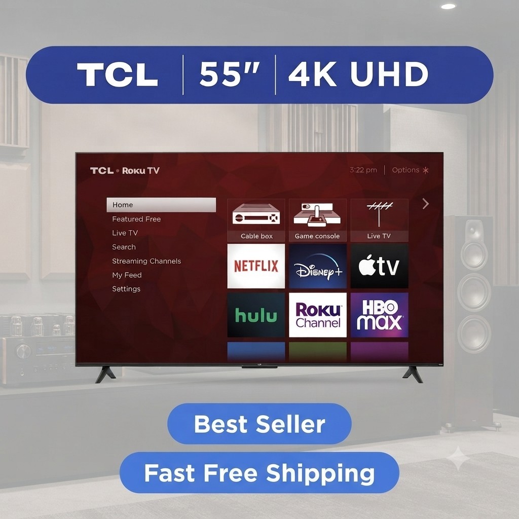 TCL 55" S4 Series 4K UHD HDR Smart Roku TV LED Television Smart App TV Netflix
