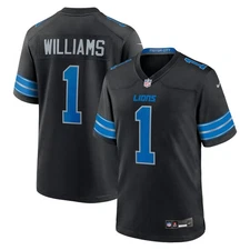 (MEN) Jameson #1 Williams Lions Stitched Jersey Black