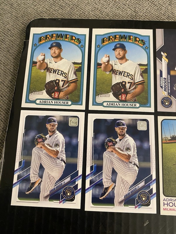 (12) Adrian Houser Lot Milwaukee Brewers