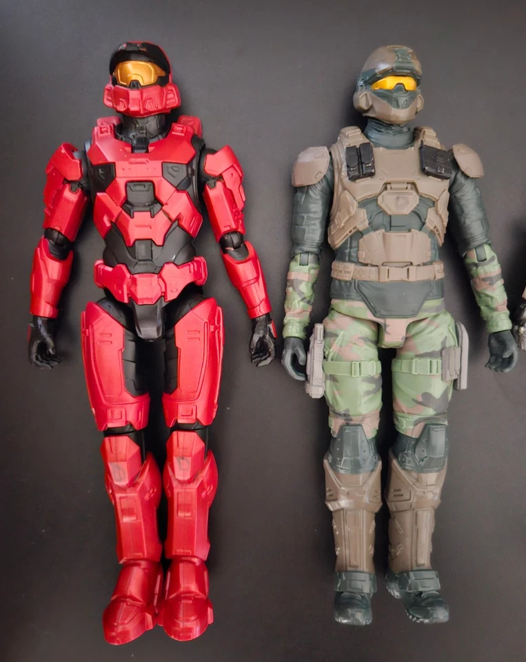 Lote de 4 figuras de acción Halo Master Chief Spartian Posable 2015 Mattel Microsoft Foto 2 de 4