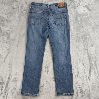 Levi s 514 Straight Fit Herren Jeans W34 L30 mittelblau distressed