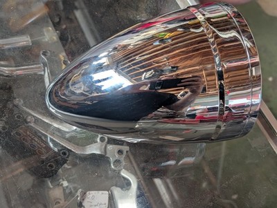 6 in Complete Chrome Motorcycle Bullet Headlight Assembly Sky H-4 60/55w 8'' Long