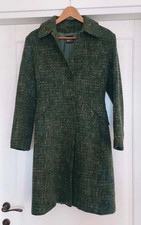 CINZIA ROCCA Mantel grün Tweed Wollmischung Gr. IT 42/44 lang elegant Damen