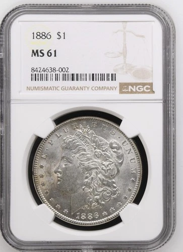 1886 Morgan Silver Dollar NGC MS 61