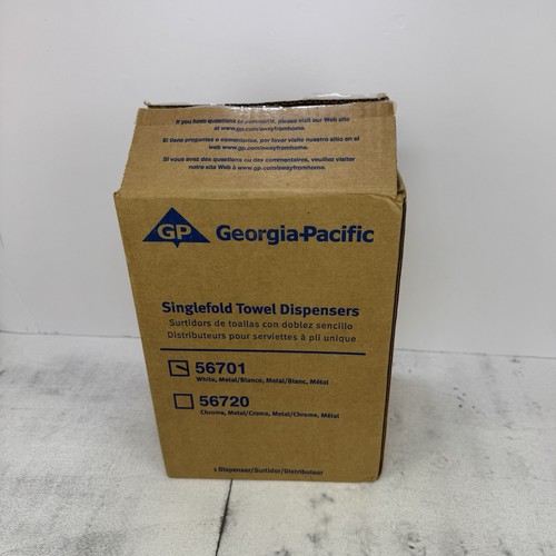 Georgia-Pacific 56701 Dispenser Asciugamani di Carta Monopiegabile Metallo Bianco NUOVO - Foto 10 di 13