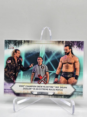 2021 Topps WWE - Extreme Rules Drew McIntyre, Dolph Ziggler #92 Aqua /299