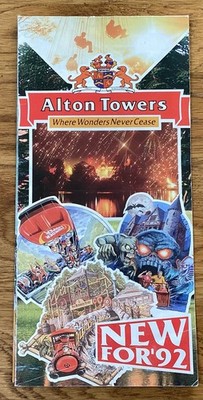 ALTON TOWERS - Parkplan Prospekt Guide Map 1992 sehr guter Zustand