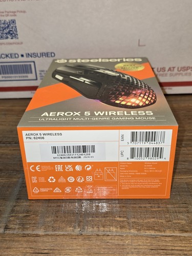 New & Sealed! SteelSeries Aerox 5 Wireless Ultralight Gaming Mouse Black (62406) - Picture 2 of 5