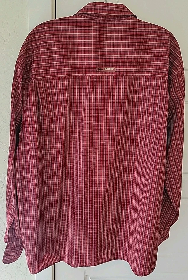 Bugle Boy Men's XL Plaid Button Up Shirt Retro Y2K Baggy Vtg Grunge 90s 00s - Image 4 of 4