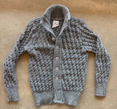 SNS Herning Stark Cardigan Sweater Gray Marl Small (fits slim) Merino Wool
