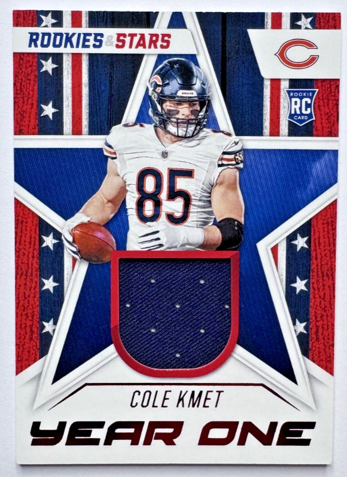 Cole Kmet 2020 Panini Rookies & Stars Year One JERSEY PATCH #YO-CK Chicago Bears