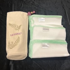 Liz Earle 100% Cotton Muslin Face Cloth X3 & Bag. Brand New Unused  Ideal Gift