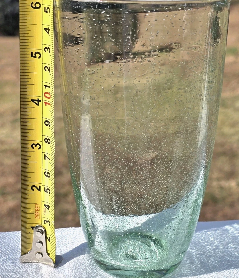 Стаканы 4 TAG Ltd 6 дюймов зеленые выдувные вручную пузырьковое стекло хайбол стаканы Lg 20 унций  - Изображение 2 из 4