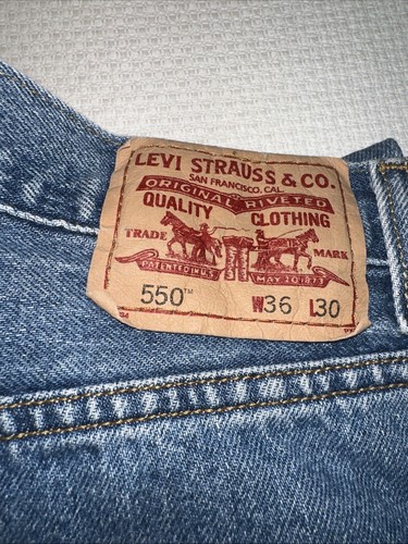 Levis Jeans Men 36x30 Blue 550 Relaxed Fit Tapered Light Wash Tag 36x30 - Picture 2 of 8