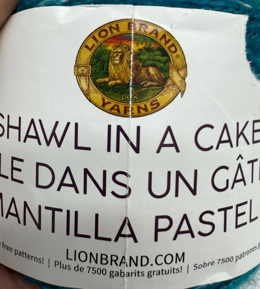 NEW Lion Brand Shawl In A Cake Yarn Mantilla Pastel 481yd DIY Craft Discontinued - Image 2 of 4