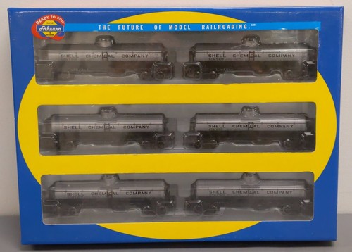 Athearn 73211 HO Scale Shell Chemical Company Single Dome Tank Car (Set of 6) LN