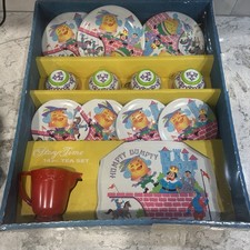 Vintage Tin Litho Ohio Art Children's Humpty Dumpty 14 Piece Tea Set NEW 
