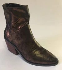 NWOB Band Of Gypsies Lakota Womens Metallic Brown Ankle Boots Sz 7.5M