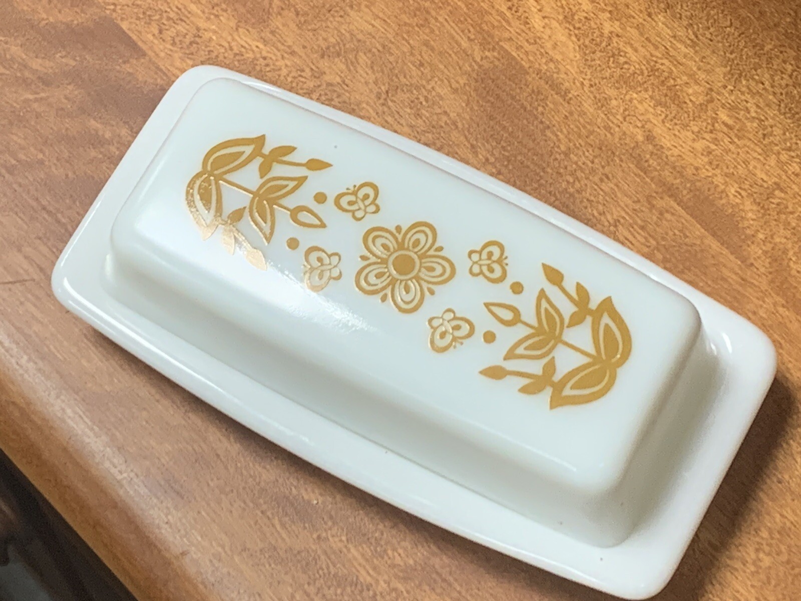 Vintage Pyrex Butter Dish Butterfly Gold Flowers With Lid 72B (7C) eBay