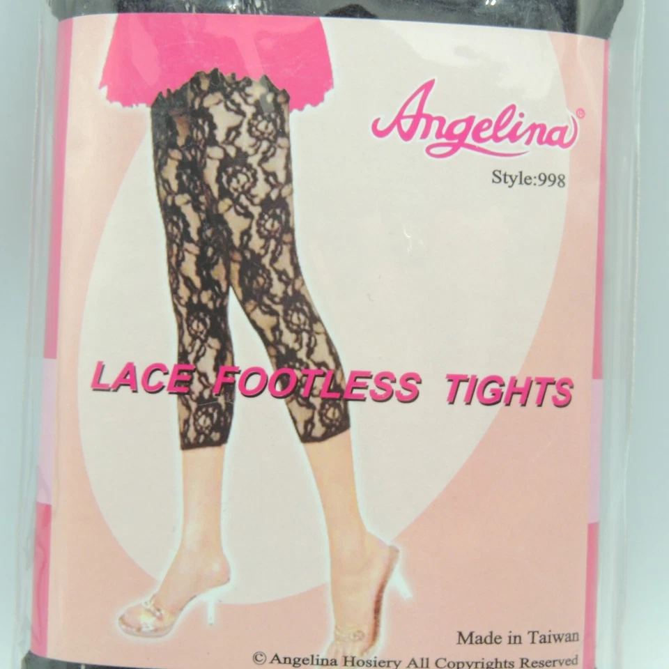 Medias Angelina negras de encaje sin pies talla única 998 Foto 2 de 4