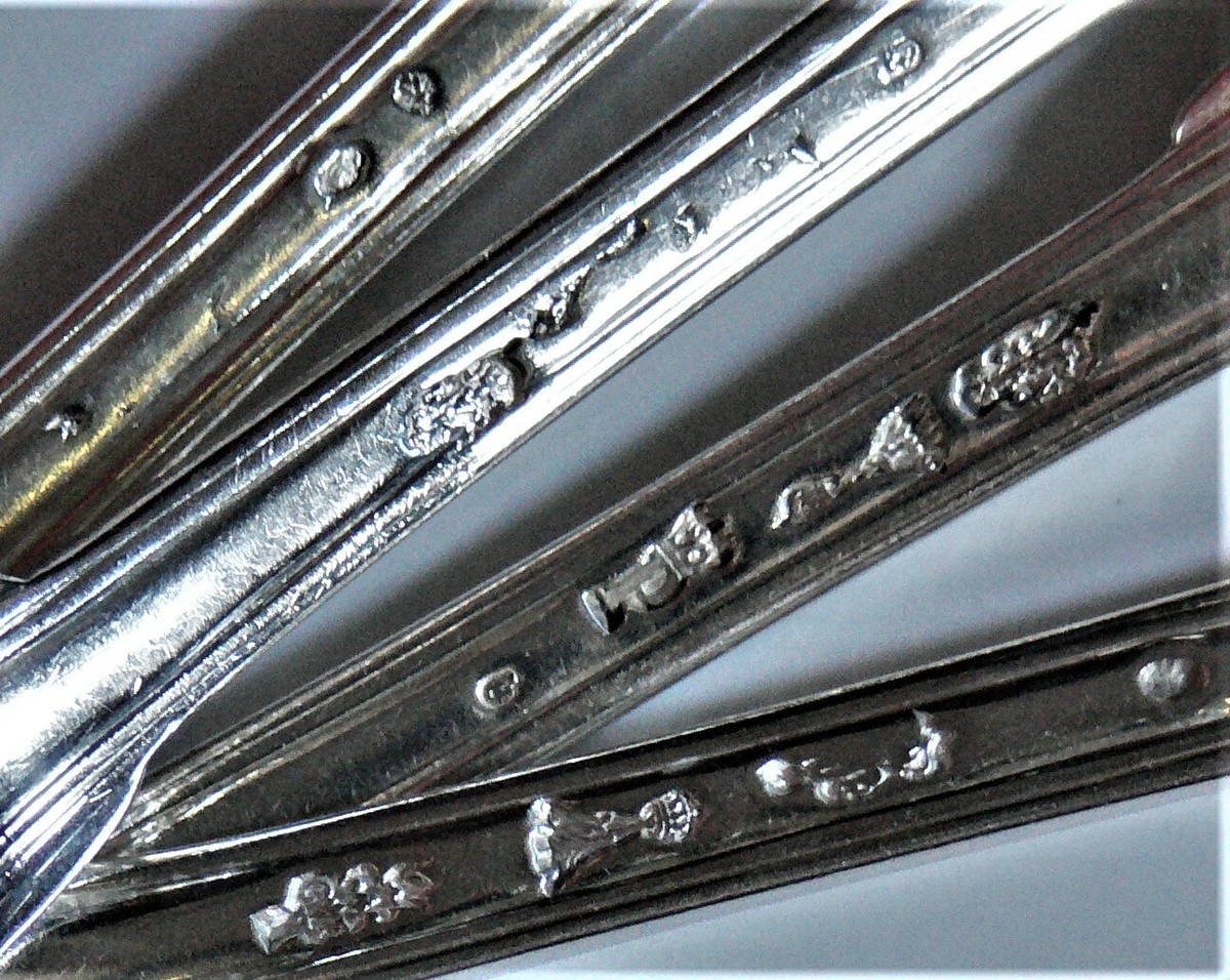 Christofle Antique French Sterling Silver Spoons 18th Century Set