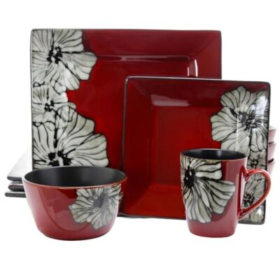 Winter Bloom 16-Piece Dinnerware Set Serving Ware Kitchen Dish  Plates