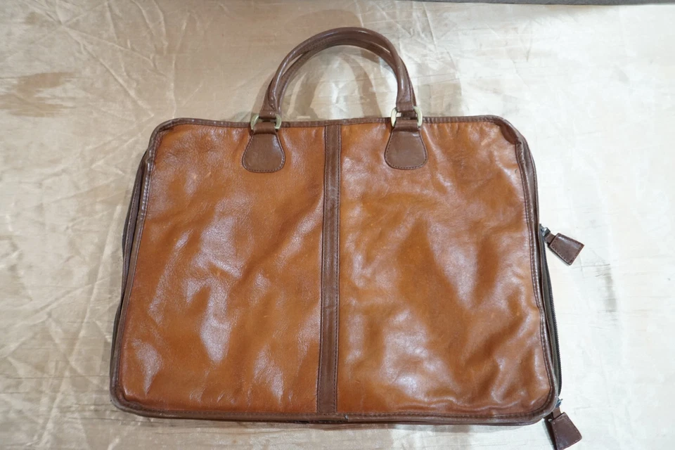 LAND Brown小号经典皮革公文包 — 第 2/4 张图片