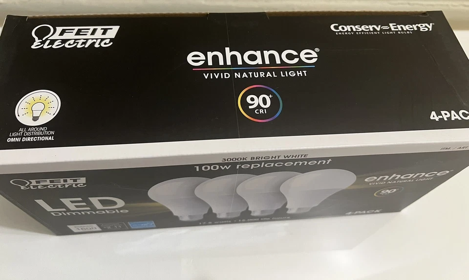 Feit Electric 1200267 100W Replacement Bulb - 4 Pack - Image 2 of 4