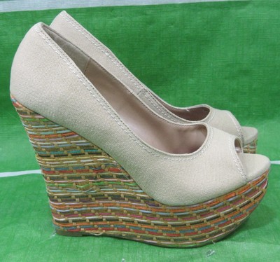 off white wedge heels