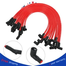 Red 10.2mm Racing Spark Plug Wires Set for Ford 5.0L 5.8L, SB SBF 302