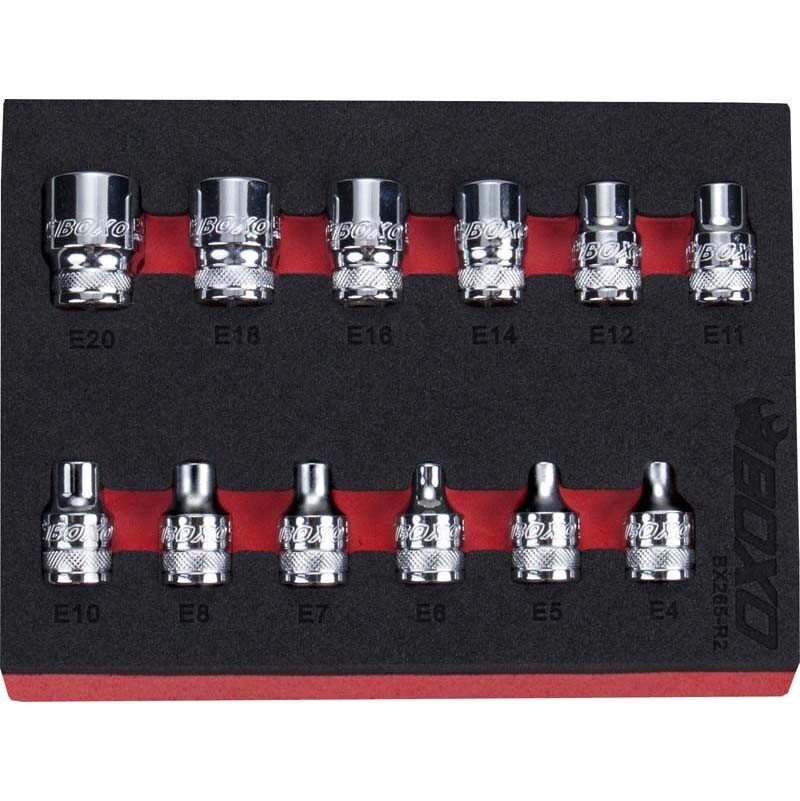 Boxo BX265-R2 3/8"" E Torx Socket Set - 12 Piece