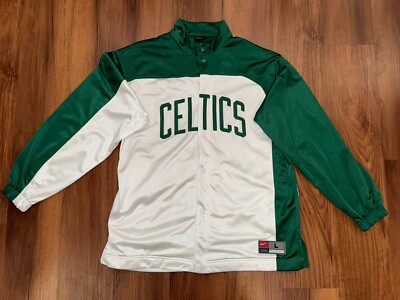 Boston celtics Warm Up Jacket Size Large NBA White And Green