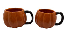 Pair Threshold Stoneware Pumpkin Coffee Cups ...