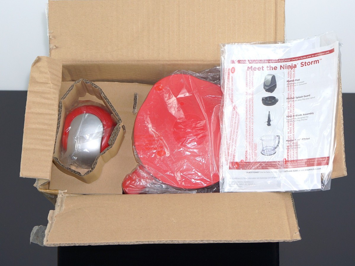 NINJA STORM RED 450W 40-OZ FOOD AND DRINK MAKER BLENDER – QB751QR