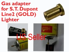 1X Gas Refill Adapter & 8 Flints for Real ST. Dupont lighter Line 1/2 Gold Cap
