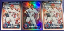 2024 Topps Series 1 #248 Tyler Anderson lot (3) Rainbow Foil and Base LA Angels