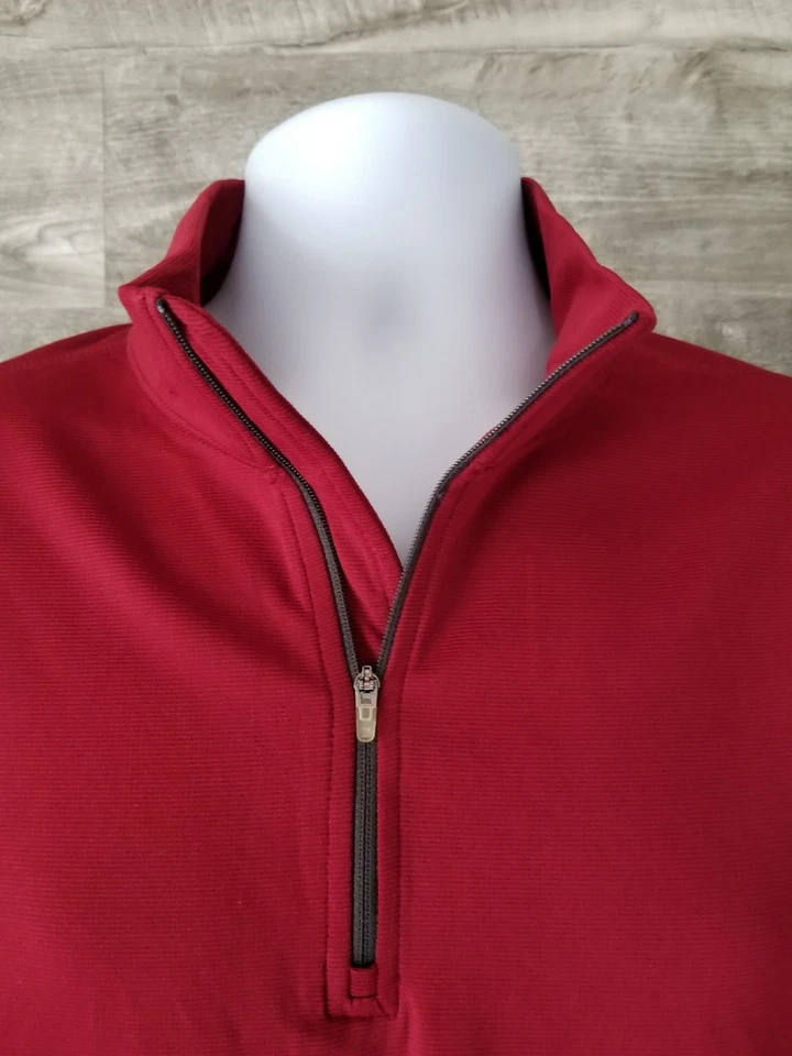Alpine Design Mens Red Long Sleeve  Zip Pullover Shirt Sz Large  - Image 2 of 4