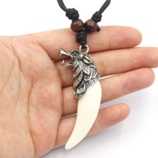 Wolf Tooth Pendant Necklace Reproduction Viking Tiger Bruce Lee Dragon Brave Man