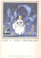 Menu du paquebot Liberté par Jean-Adrien Mercier C'est le vent frivolant