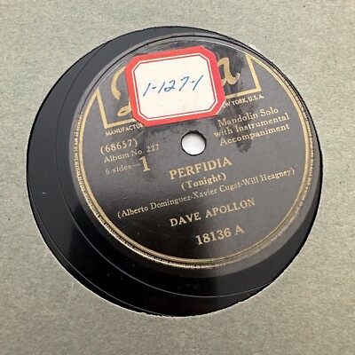 78 RPM 10'': Decca Dave Apollon Perfidia / Begin the Beguine