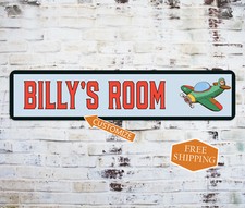 Custom Boy's Room Decor Sign Bedroom Door Personalized Metal 4x18 104182002026