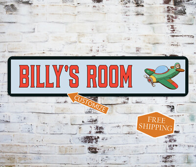Custom Boy's Room Decor Sign Bedroom Door Personalized Metal 4x18 104182002026