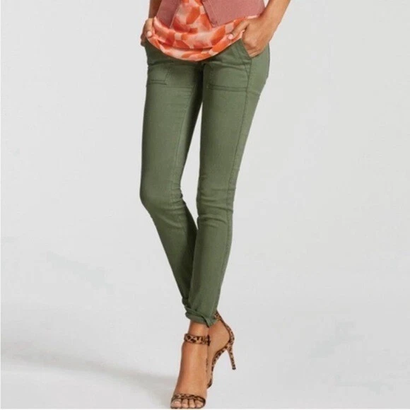 Cabi The Quest Bedford Trousers Pants 4 Corduroy Skinny Olive Green #5315 - Image 2 of 4