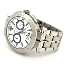 Versace Aion Chronograph Quartz Silver Dial Men's Watch - Panda Dial
