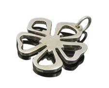 925 Sterling Silver  Shiny Smooth Flower Outline Drop Pendant  PT13930