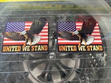 2 United We Stand American Flag Bald Eagle Refrigerator Magnet Made In The USA