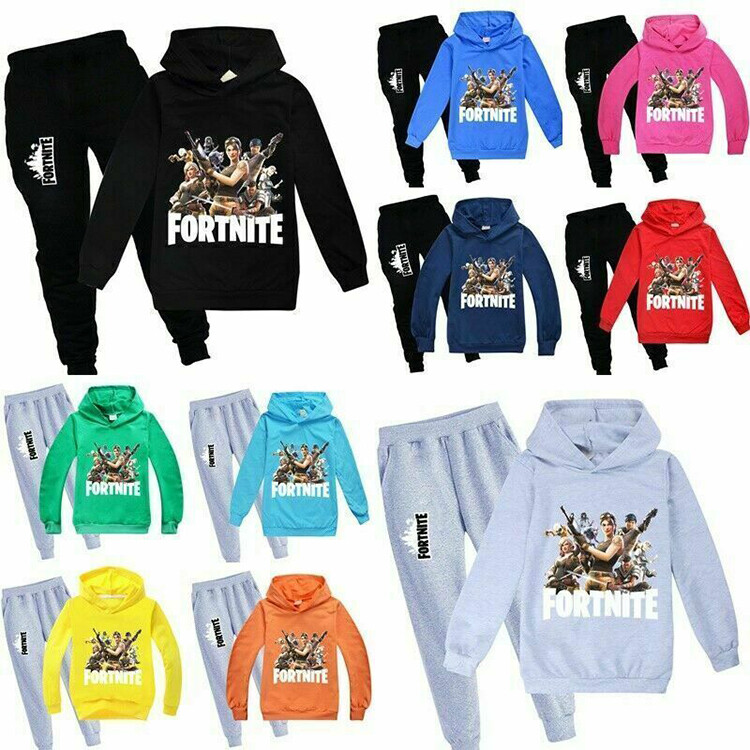 Kid Game Fortnite Hooded Sweashirt Hoodie Pants Tracksuit