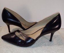 Nine West Kemble Women's Classic Shoes Black Stiletto Heels Leather EUC Size 9M 